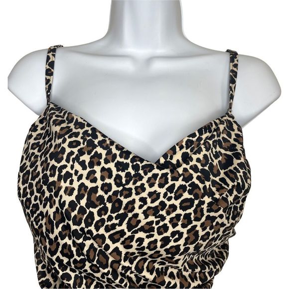 Aqua Green Animal Print Twist Top Over The Shoulder One-piece Swimsuit S… - Picture 5 of 9
